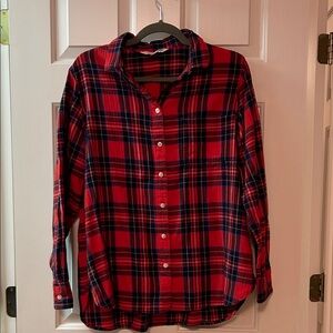 Old Navy Red and Navy Plaid Shirt